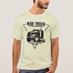Camiseta Serviço Lógico de Caminhão Louco Mens T-Shirt