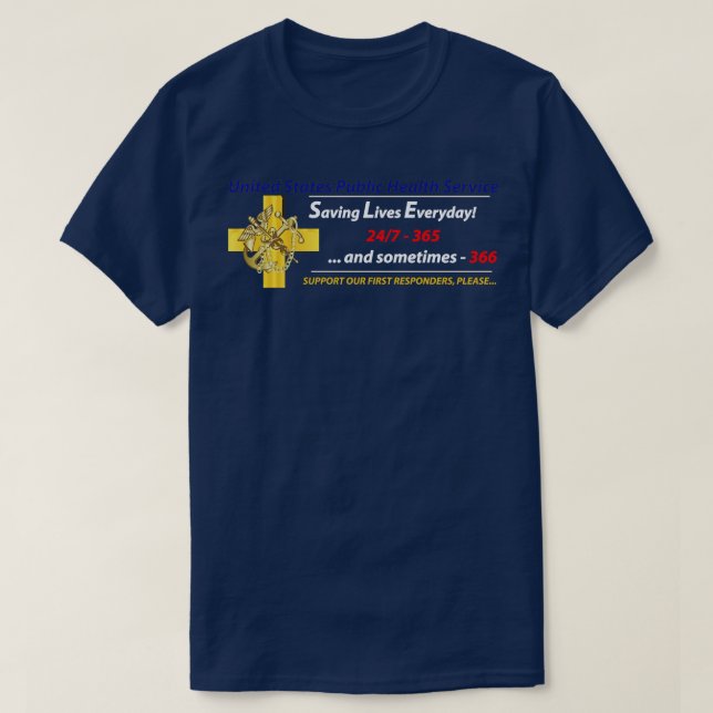 Camiseta Serviço Público de Saúde USPHS salvando vidas (Frente do Design)