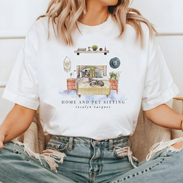 Camiseta Serviços de Cuidado de Casa e Animais de Estimação (Criador carregado)