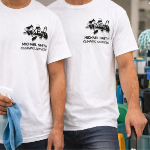 Camiseta Serviços de Limpeza de Logotipo Simples Personaliz