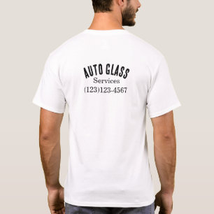 Camiseta serviços de vidro automático de uniforme editável
