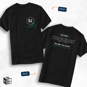 Camiseta Serviços Profissionais de Canalização Azul Preto E