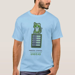 Camiseta Servidor de Rack de Gato Zumbi Humor de Halloween