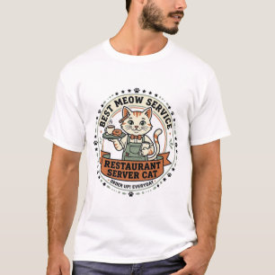 Camiseta Servidor de Restaurante Gato Servidor de Restauran