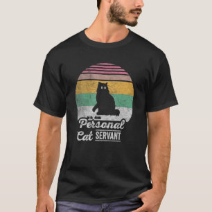 Camiseta Servidores de Gato Pessoal Preto Da Vintage Retro