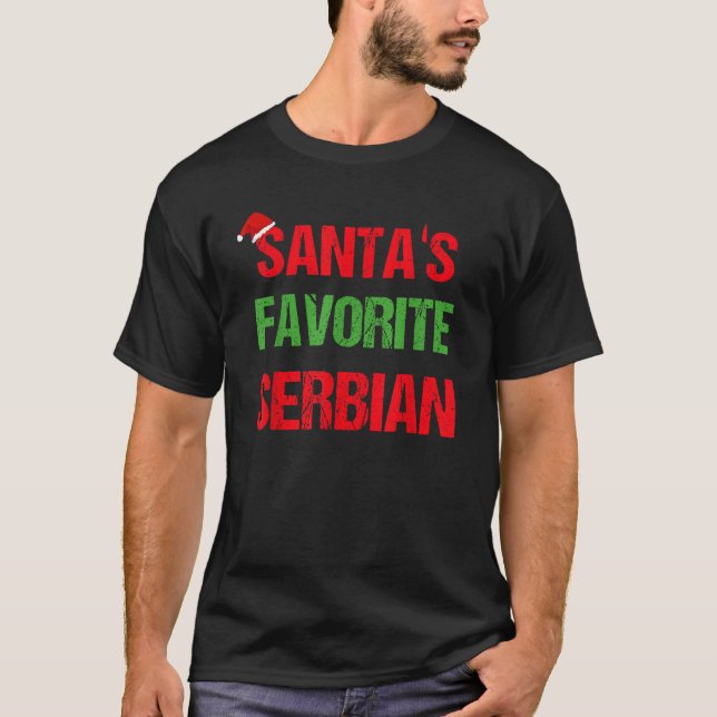 Camiseta Sérvio Engraçado Sérvia Pajama Presente de Natal (Frente)