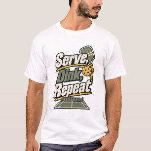 Camiseta Servir, Dink, Repetir Presente de Pickleball