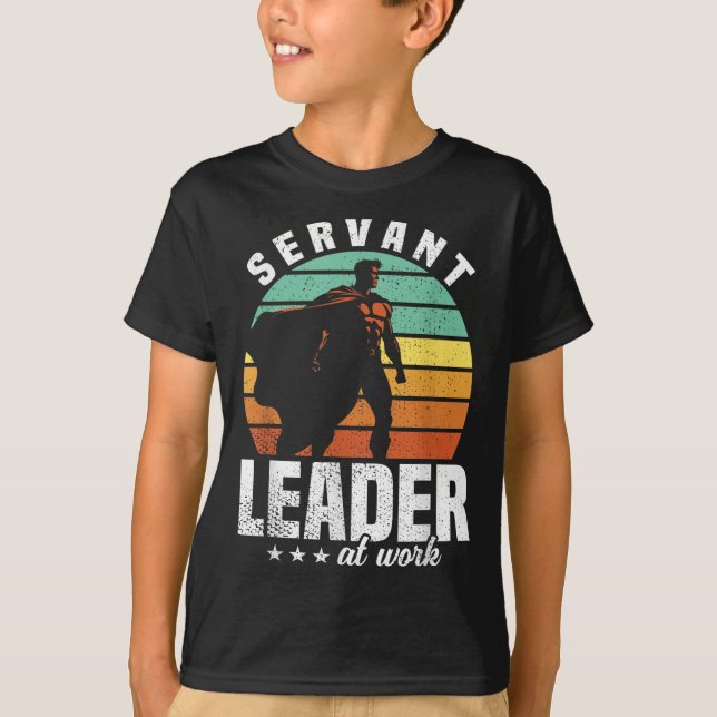 Camiseta Servir Liderança Citar Equipe de Super Heróis Le (Frente)