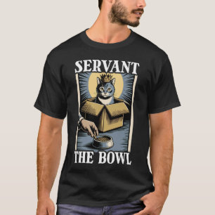 Camiseta Servo A Tigela Gato Na Caixa Comida Tigela Gato En