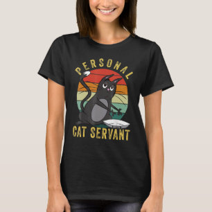 Camiseta Servo de Gato Pessoal Divertido Mãe de Gato Pai de