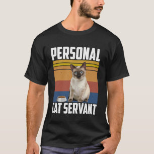 Camiseta Servo Gato Pessoal Gato Siames Amante do Dono Aman