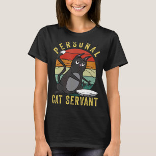 Camiseta Servo Pessoal de Gato Mãe de gato pai de gato