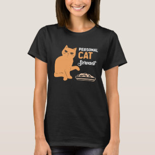 Camiseta Servo Pessoal de Gato Para o Papai e Mamãe de Gato