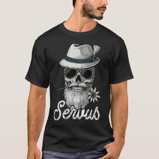 Camiseta Servus Skull Costume Shirt Bavaria Festival Leathe