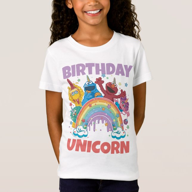 Camiseta Sesame Street Birthday Unicorn (Frente)