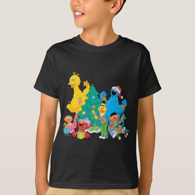 Camiseta Sesame Street Christmas Pals  (Frente)