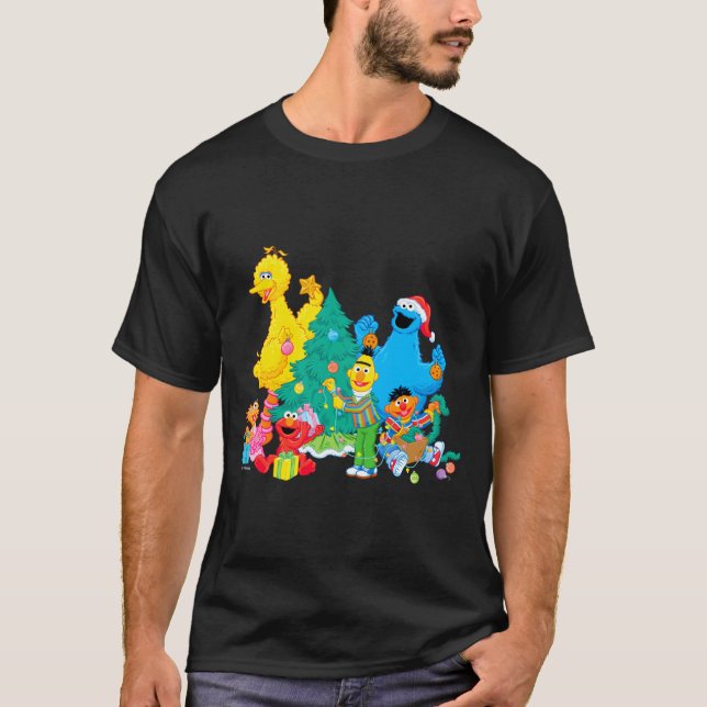 Camiseta Sesame Street Christmas Pals  (Frente)