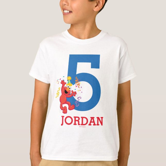 Camiseta Sesame Street | Elmo - Arco-íris 5º Aniversário (Frente)