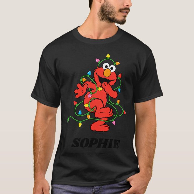 Camiseta Sesame Street Elmo Christmas Lights Baby  (Frente)