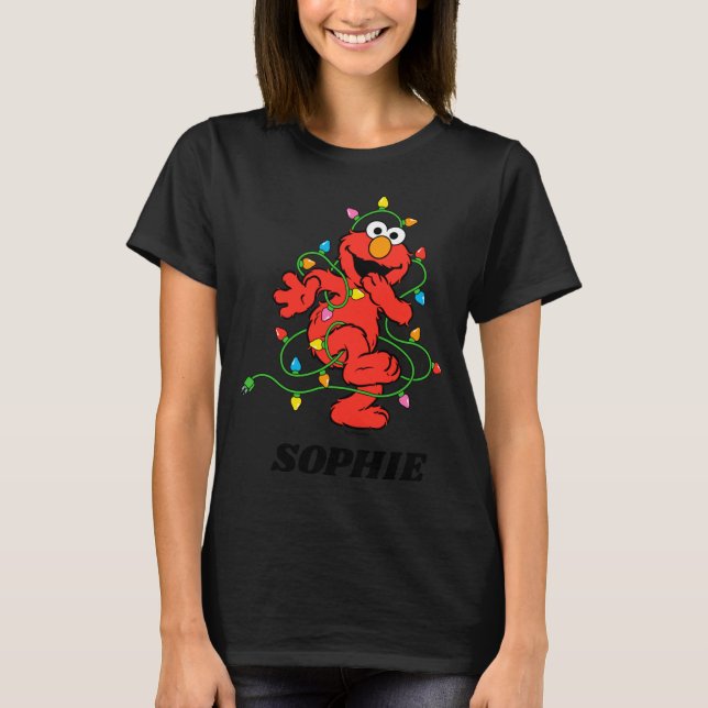 Camiseta Sesame Street Elmo Christmas Lights Baby  (Frente)