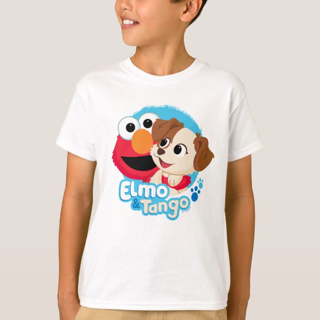 Camiseta Sesame Street | Elmo & Tango Emblema (Frente)