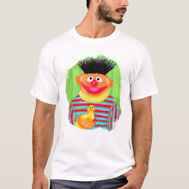 Camiseta Sesame Street Ernie e Rubber Ducky Character Art (Frente)