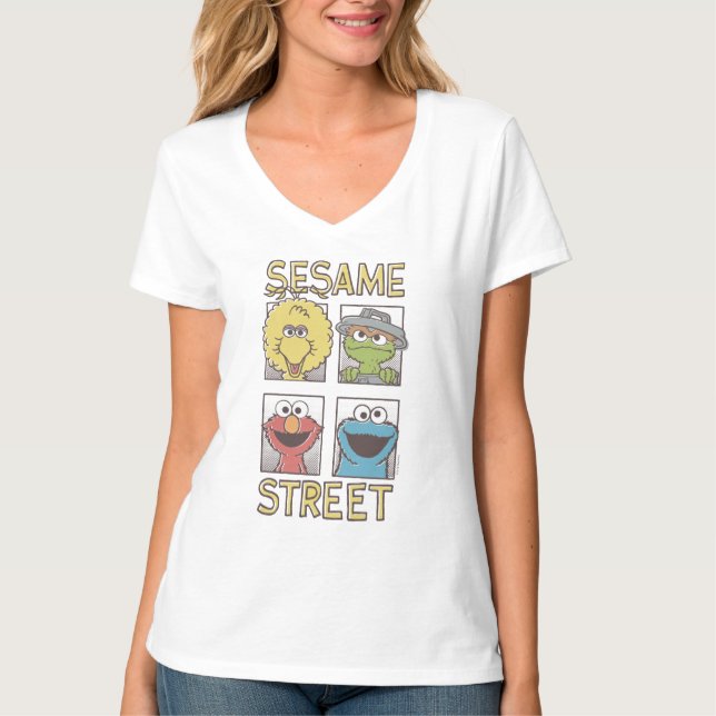 Camiseta Sesame StreetVintage Caractere Comic 2 (Frente)