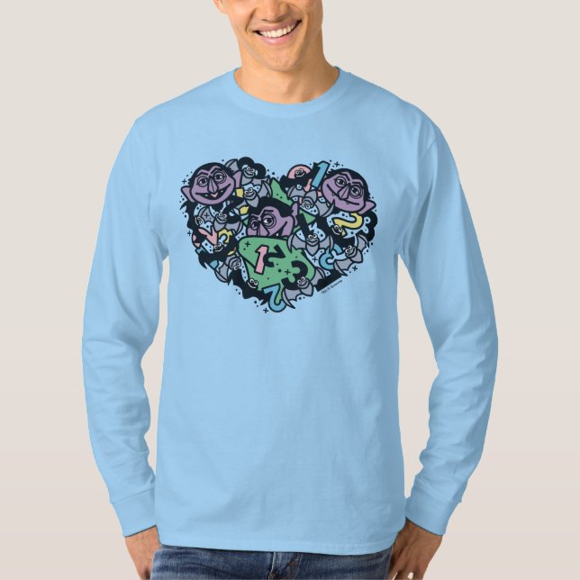 Camiseta Sésamo Sésamo | Conde von Count Doodle Heart (Frente)