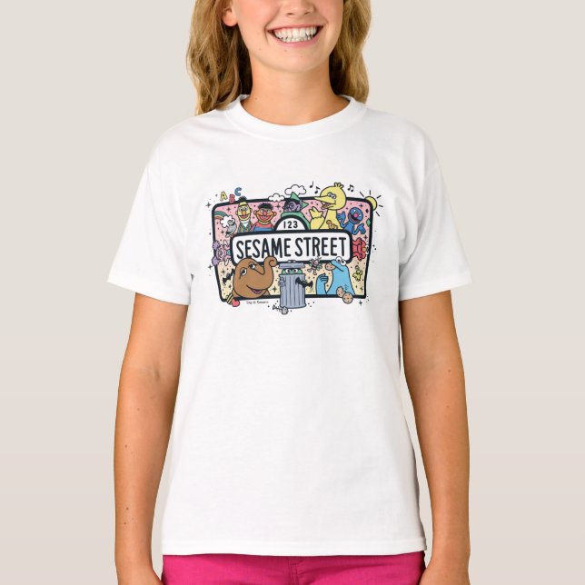 Camiseta Sésamo Sésamo | Sésamo Pals Doodle Sign (Frente)