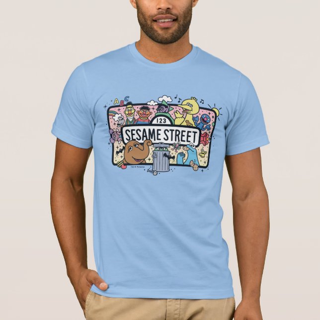 Camiseta Sésamo Sésamo | Sésamo Pals Doodle Sign (Frente)