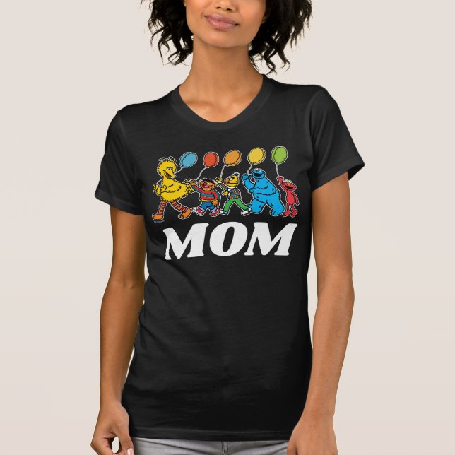 Camiseta Sésamo Street Pals | Balões de Aniversário - Mãe T (Frente)