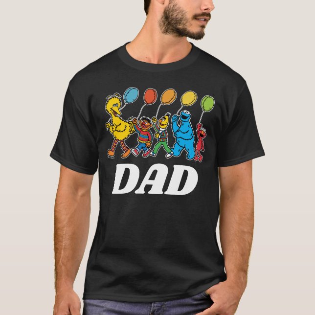 Camiseta Sésamo Street Pals | Balões de Aniversário - Pai T (Frente)