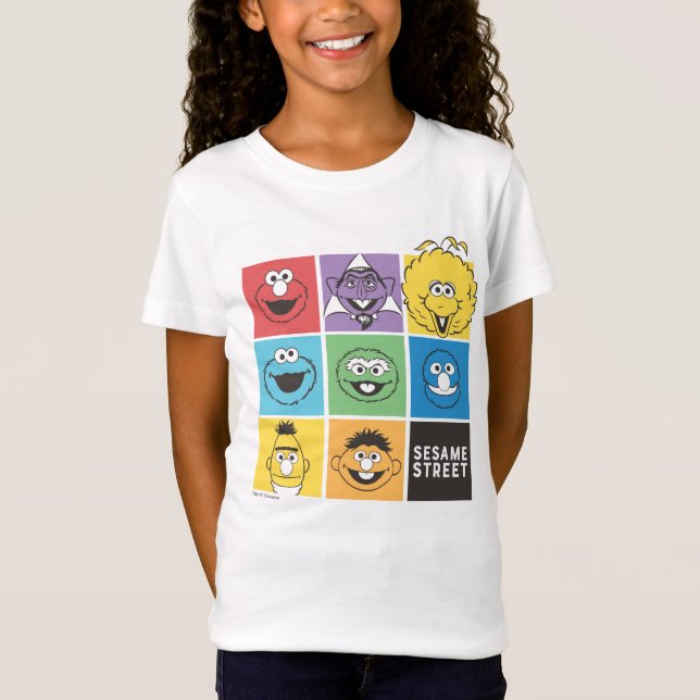 Camiseta Sésamo Street Pals | Blocos de cores (Frente)
