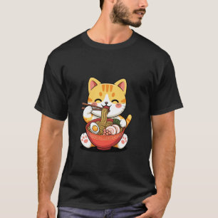Camiseta Sessão de Sorvo de Ramen de Gato Design de Animal