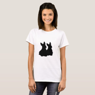 Camiseta Sessão negra Terrier escocesa/silhueta