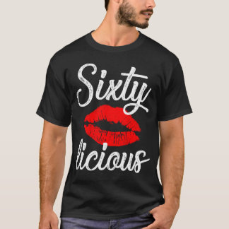 Camiseta Sessenta Lábios Sexy Engraçados, 60ª Festa de aniv