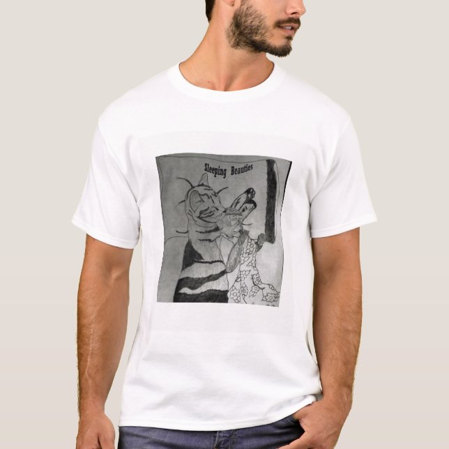 Camiseta Sesta do gato com um macaco (Frente)