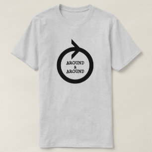 Camiseta seta à volta e à volta do círculo, cinzas