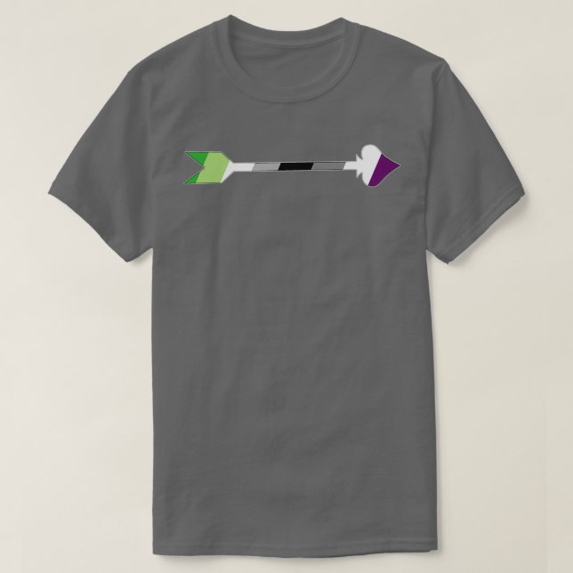 Camiseta Seta Asexual Aromântica Aro e Sinalizadores Ace (Frente do Design)