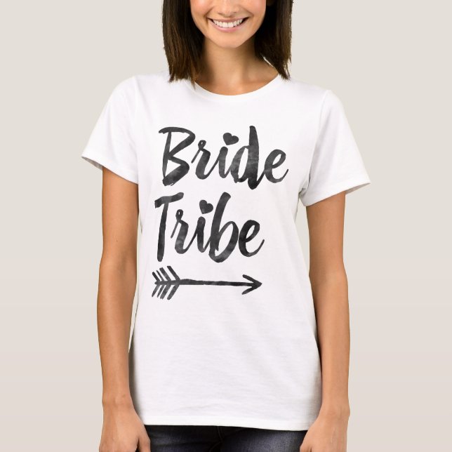 Camiseta Seta de Script de Tribo do hipster Bridesmaids (Frente)