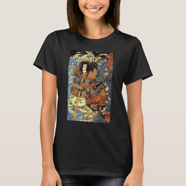Camiseta Seta Retroativa Japonesa Ferida Samurai Riding Sea (Frente)