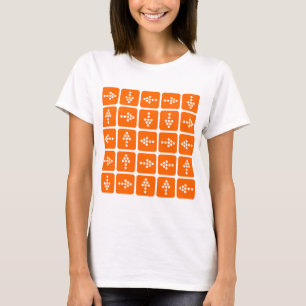 Camiseta Setas do estilo do diodo emissor de luz - laranja