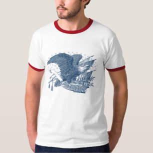 Camiseta Setas gritando patrióticas da bandeira de Eagle