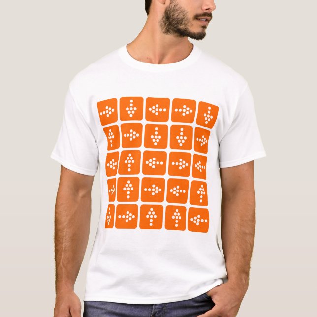 Camiseta Setas no Estilo LED - Laranja (Frente)