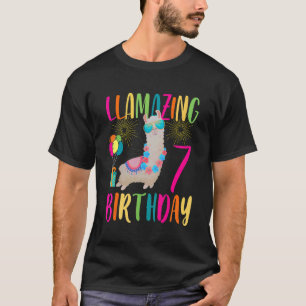 Camiseta Sete 7 Llama Aniversário Balões de sol Llama P