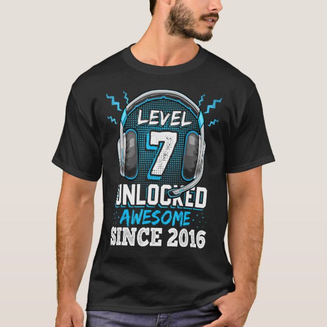 Camiseta Sete BDay Boy Gamer 7 de 7 anos (Frente)