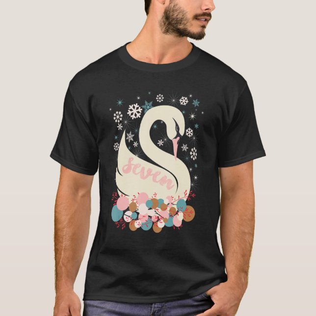 Camiseta Sete Cisnes A Nadar 12 Dias De Inverno De Natal (Frente)