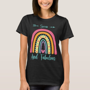 Camiseta Sete E Fabulosa 7 de Aniversário De 7 Anos Raparig