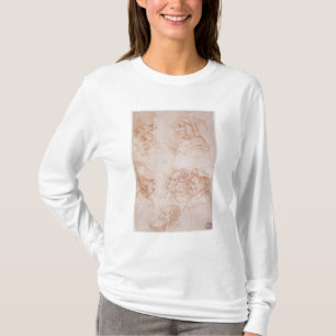 Camiseta Sete estudos das caras grotescos (giz vermelho no