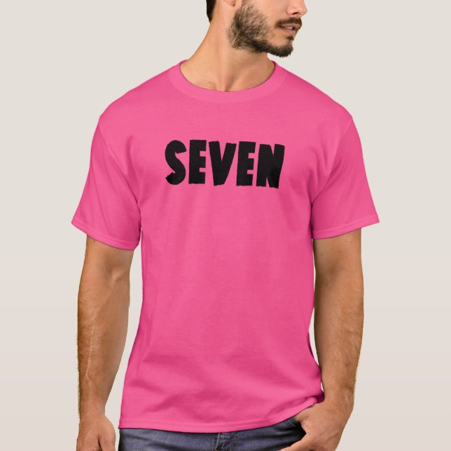 Camiseta Sete Meninos Meninas 7 Anos de Idade 7º Aniversári (Frente)